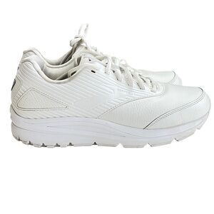 Brooks Addiction Walker 2 White Leather Walking Shoes Women's Size 9 Wide (D)